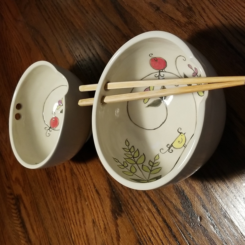 Swirly Gig Birds Rice Bowls by Meghan Bernard - Picture 2 of 7